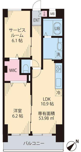 ソレアード茗荷谷(2LDK/3階)の間取り写真