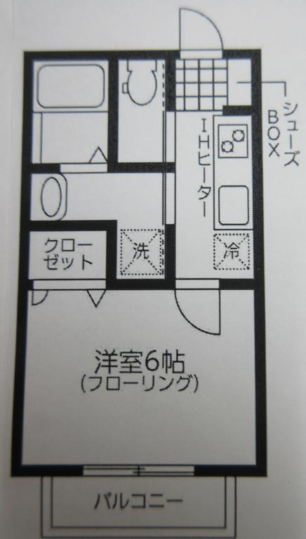 KOUMEIハイツ(1K/2階)の間取り写真