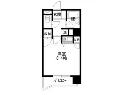 メゾンアルカディア西深津(ワンルーム/8階)の間取り写真