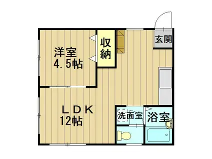 ウッディビリーフ(1LDK/2階)の間取り写真