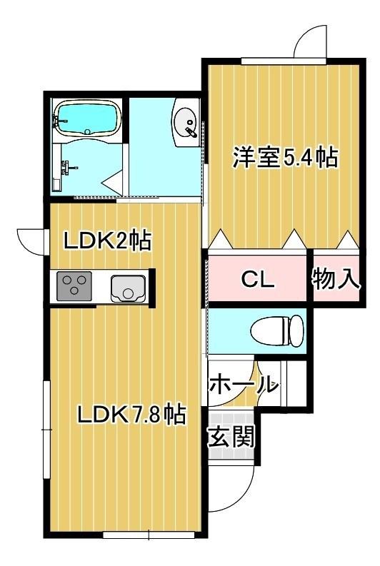 クラフト緑町(1LDK/1階)の間取り写真