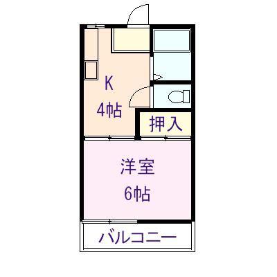 アーバン東福山(1K/2階)の間取り写真