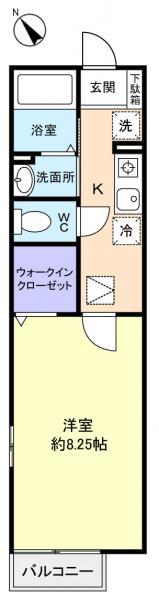 ベルテ・イマイ(1K/1階)の間取り写真