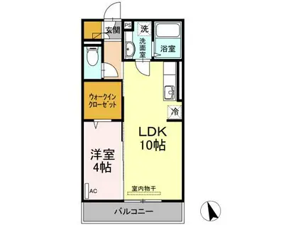 スリー・スターIII号館A(1LDK/1階)の間取り写真