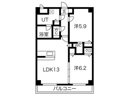 ARXAS(2LDK/1階)の間取り写真