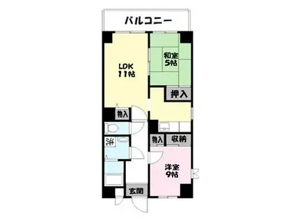 フロレアールコトブキ米子(2LDK/4階)の間取り写真