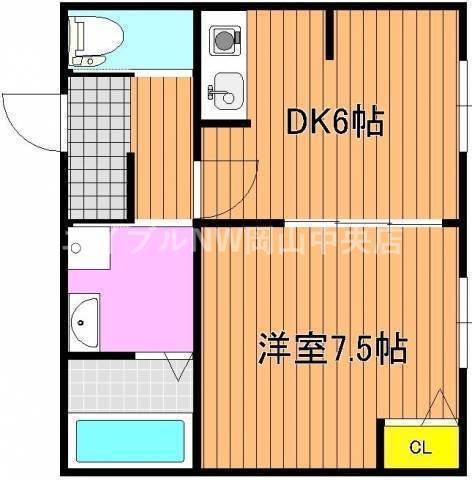 磨屋町きく井ビル(1DK/3階)の間取り写真