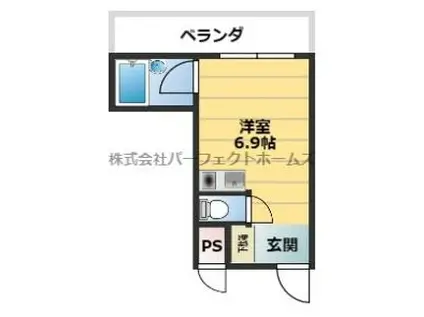 サンライズ枚方(ワンルーム/4階)の間取り写真