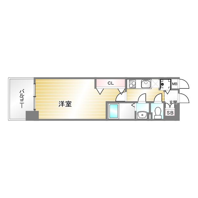 LUXE神戸ウエスト(1K/6階)の間取り写真