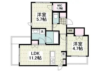 ALTA STAGE(2LDK/2階)の間取り写真