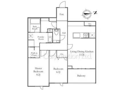 WITHPLUS三鷹(2LDK/2階)の間取り写真