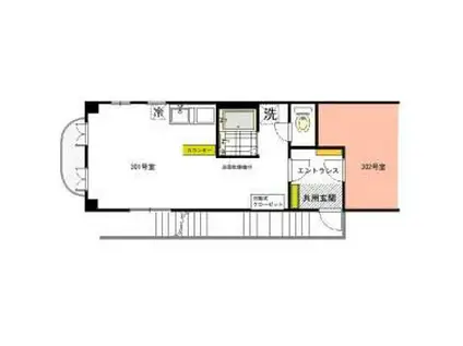 大信ビルNO2(ワンルーム/3階)の間取り写真