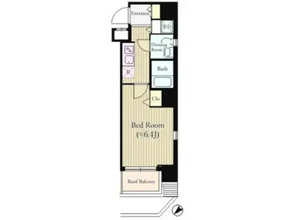 DEW LAVAN新橋(1K/7階)の間取り写真