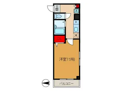 ファーストピュア(1K/2階)の間取り写真