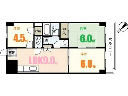 レジデンスウエキ(3LDK/5階)の間取り写真