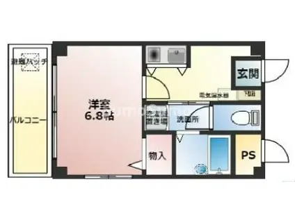 賢泰ビル(1K/4階)の間取り写真