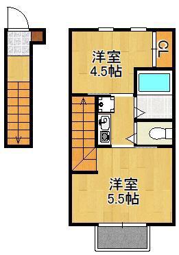 DEAR津田 B棟(2K/2階)の間取り写真