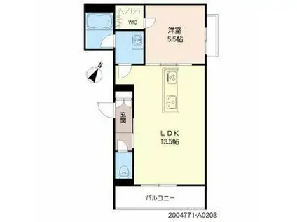 べレオ水前寺(1LDK/2階)の間取り写真