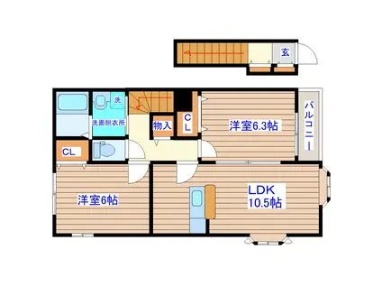 マルエイ72III(2LDK/2階)の間取り写真