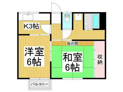 アルプスハイツ パートII(2K/1階)の間取り写真