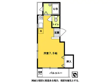 Kマンション(ワンルーム/3階)の間取り写真