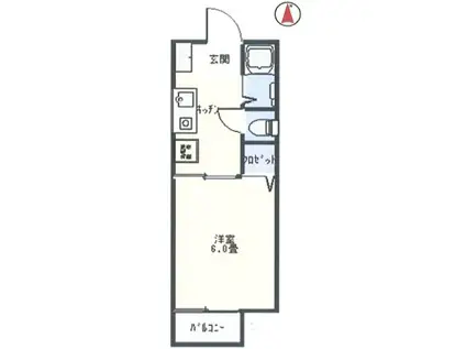 メゾン・ルナ(1K/1階)の間取り写真