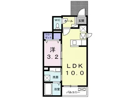 プレジール(1LDK/1階)の間取り写真