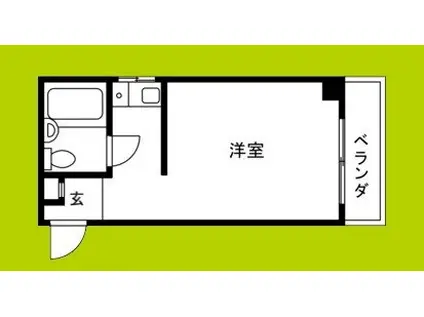 双福マンション(ワンルーム/5階)の間取り写真