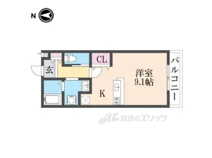 シャンテー中宮3(ワンルーム/4階)の間取り写真