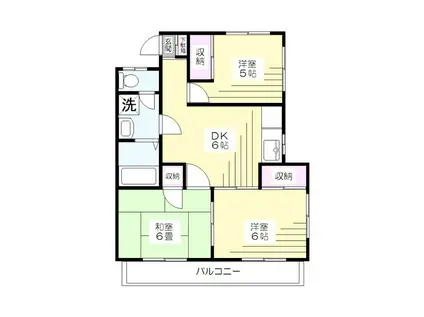 藤コーポ(3DK/1階)の間取り写真