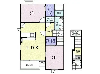 アクアヴァーレ II(2LDK/2階)の間取り写真
