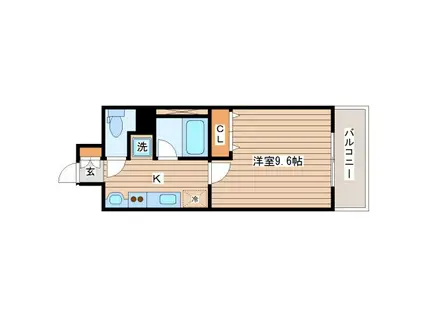 レジディア榴岡公園(1K/8階)の間取り写真