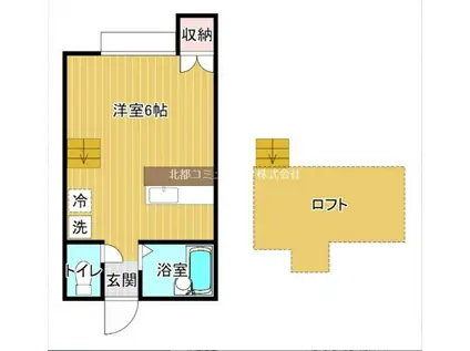 メゾンヌーベル(ワンルーム/2階)の間取り写真