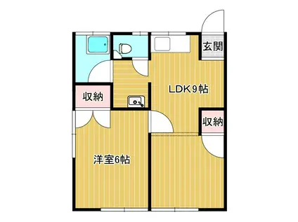 フォレストヴィラV(1LDK/2階)の間取り写真