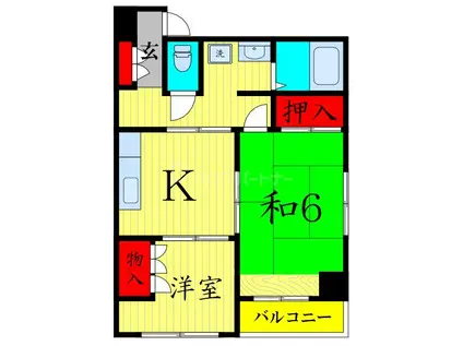鹿骨センターハイツ(3DK/2階)の間取り写真