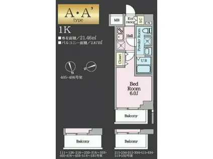 HYS TODA MAXIV(1K/4階)の間取り写真