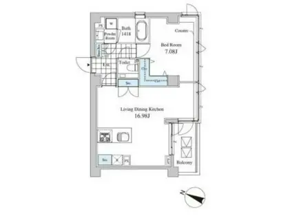 カーサ アルボーレ(1LDK/5階)の間取り写真