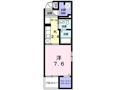 ジュネス東玉川(1K/3階)の間取り写真