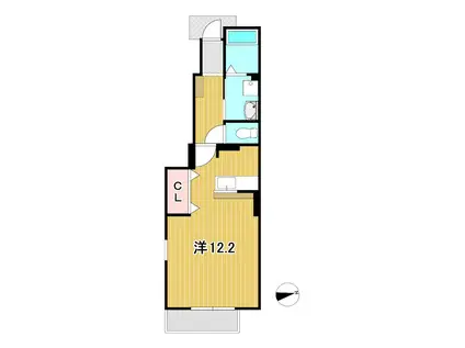 パン・グリシーヌ(ワンルーム/1階)の間取り写真