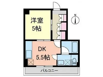 アーク春雨橋(1DK/4階)の間取り写真