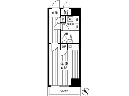 ライオンズマンション小石川植物園(ワンルーム/2階)の間取り写真