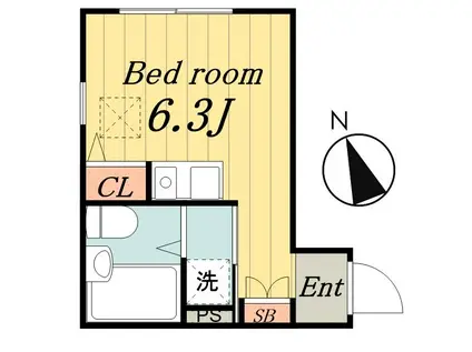 デュオメゾン千住仲町(ワンルーム/1階)の間取り写真