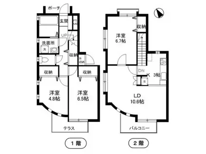 グラシア・フィス北寺尾A(3LDK/1階)の間取り写真