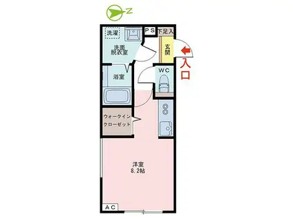 ENEWI(ワンルーム/2階)の間取り写真