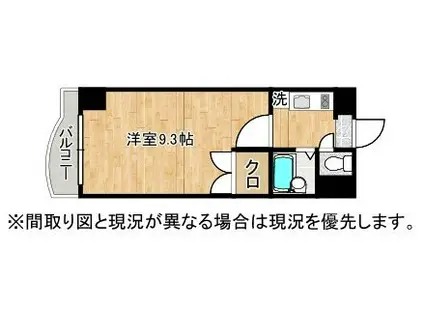 アリビオ八幡(1K/6階)の間取り写真