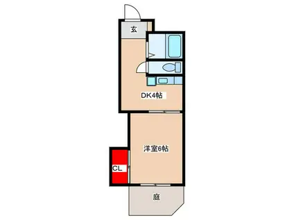 マンション植田(1DK/1階)の間取り写真