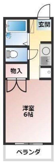 イマージュA(ワンルーム/1階)の間取り写真