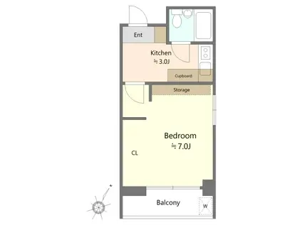 アロービル(1K/4階)の間取り写真