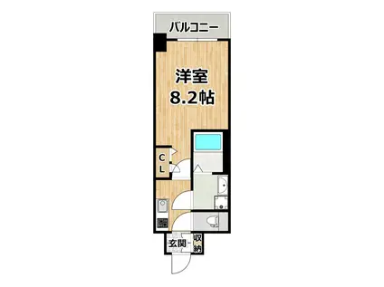 ララプレイス大阪ウエストゲート(1K/7階)の間取り写真