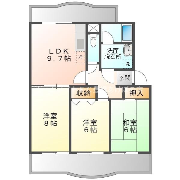 ガーデンハウス花水木(3LDK/3階)の間取り写真